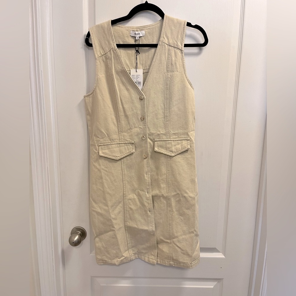MbyM white denim button up dress size M